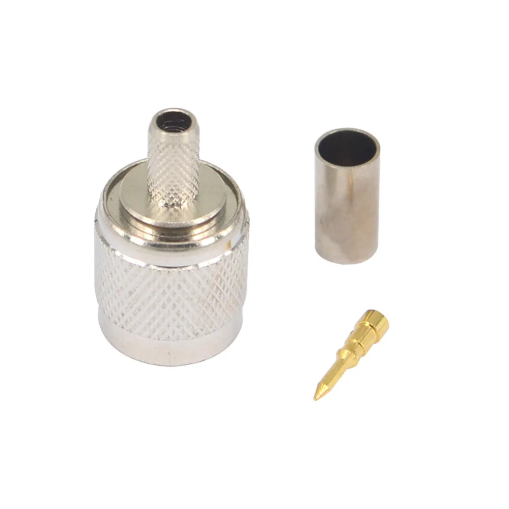 TNC Male Plug RF Coax Connector Crimp RG58 RG142 RG400 LMR195 Straight Nickelplated | Обустройство дома