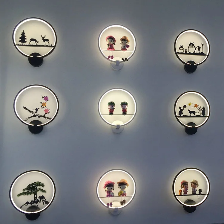 Artpad в китайском стиле металлический настенный милый персонаж из мультфильма цветок затемнения детская комната Гостиная прикроватной тумбочке настенный светильник