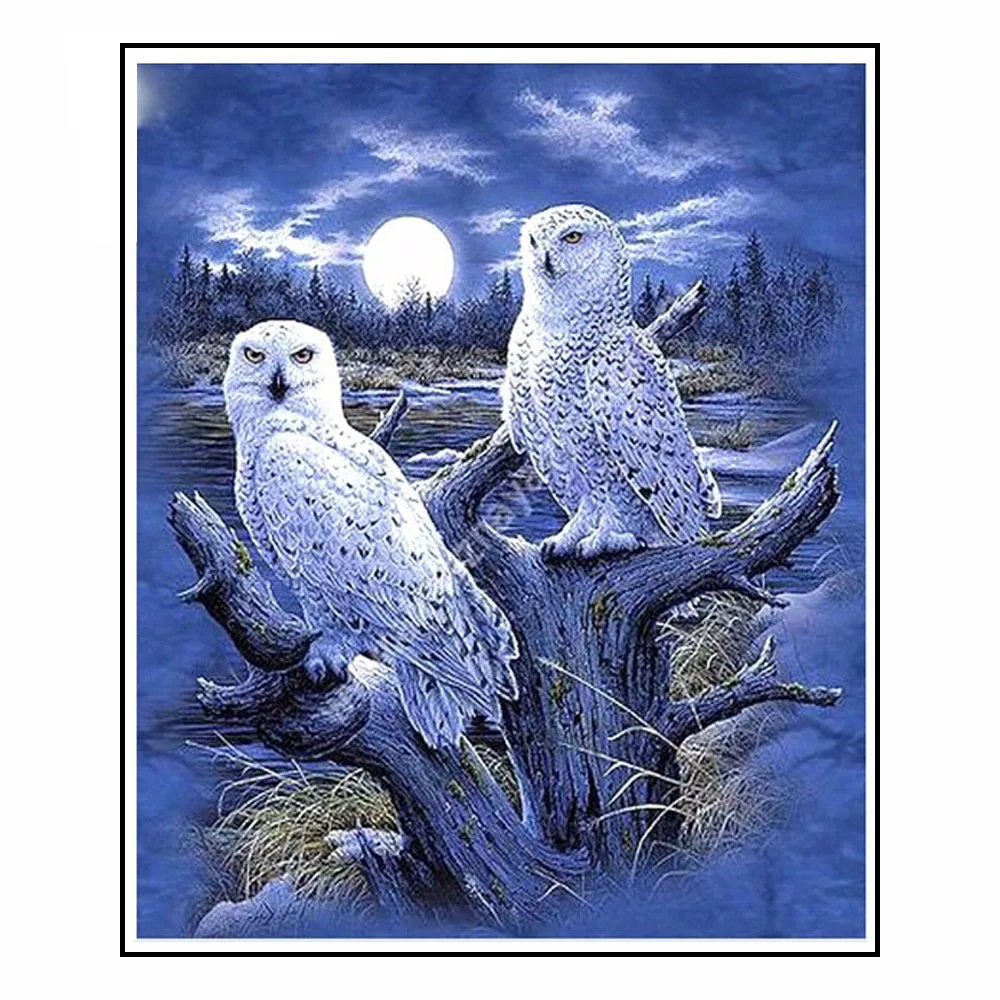 3D DIY Berlian Lukisan Owl Kristal 5D Berlian Bordir Cross Stitch