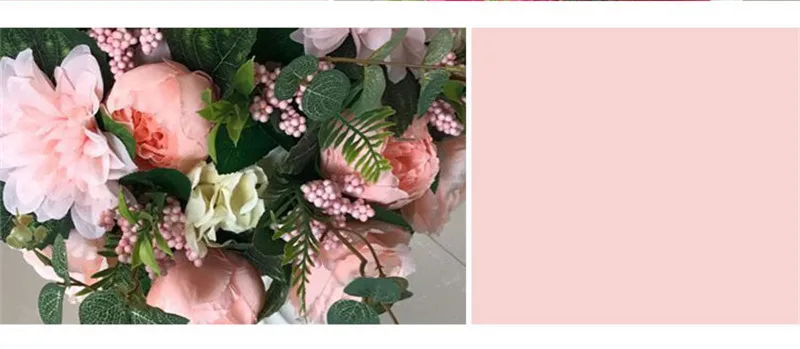 Искусственный цветок шар центральные шелковые розы пионы с листом Декор вечерние события свадебный фон стол цветок шар букет 1 шт