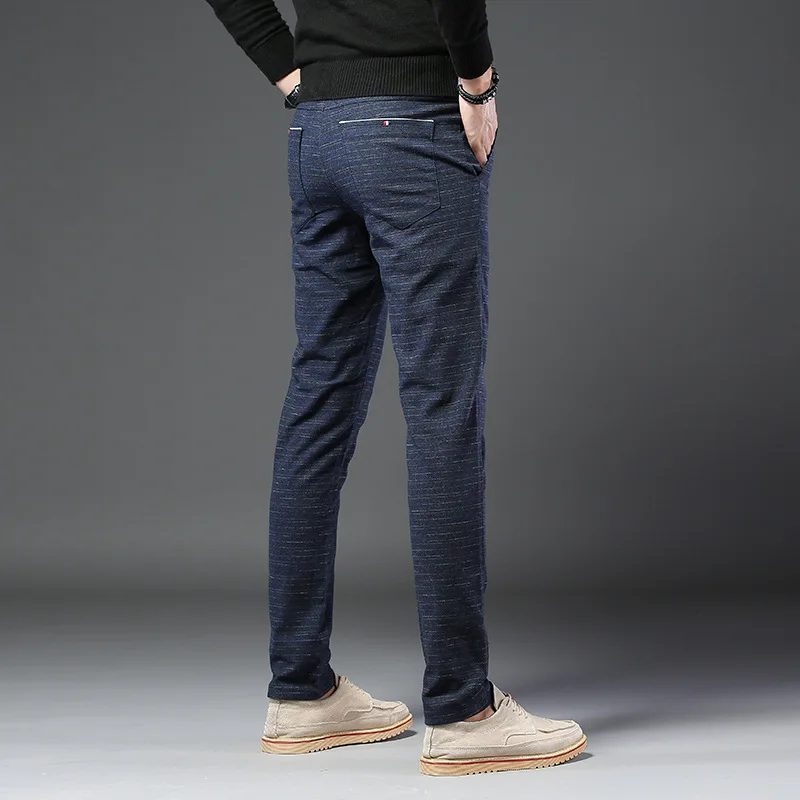 Vomint брюки мужские повседневные эластичные длинные брюки мужские хлопковые клетчатые прямые серые рабочие брюки мужские большие размеры 28-38