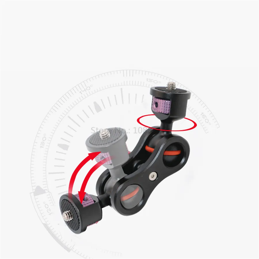 Jadkinsta 360 градусов двойной шаровой головкой Горячий башмак волшебный кронштейн адаптер с 1/" для sony Canon Nikon DSLR камер шариковая головка