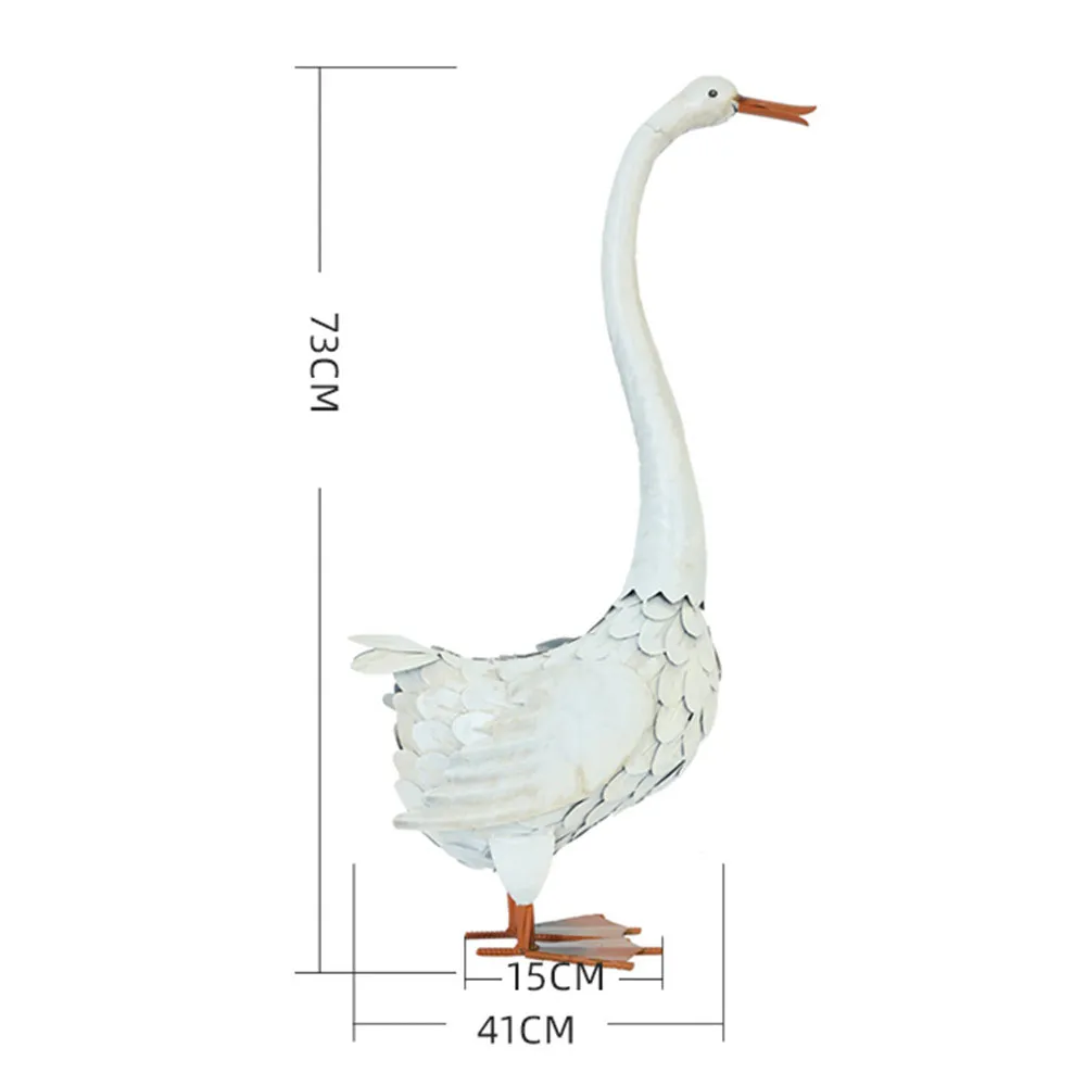 Металлические милые украшения для лужайки в виде лебедя, украшения для двора, рождественские украшения для сада, садовые украшения, скульптура для сада на открытом воздухе