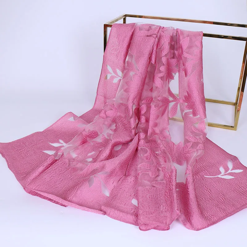 

10pcs/lot New Women organza Shawl Embroidery leaf Scarf Muslim solid Hijab Lady Scarves Summer Islam Stole Tudung Pashmina Wraps