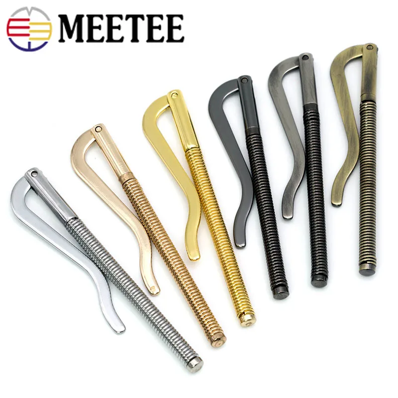

Meetee 10PCS Metal Clip Buckle Hook Leather Craft for Spring Wallet Money Clip Holster Hook Buckle Hardware Accessories AP016