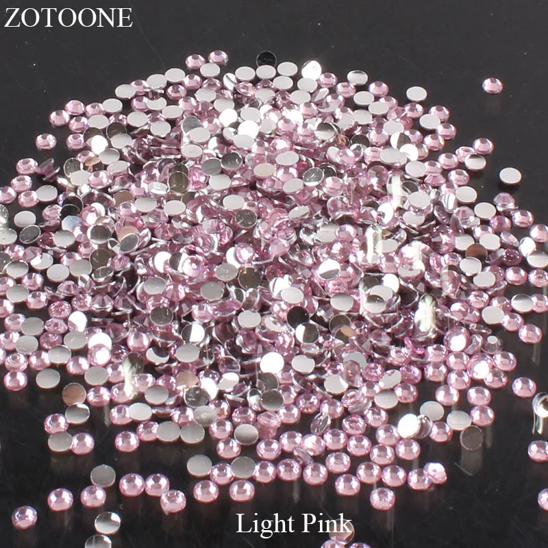 

ZOTOONE FlatBack Resin Rhinestones Strass Applique DIY Mobile Phone Nail Art Non HotFix Light Pink Stones For Clothes Decoration