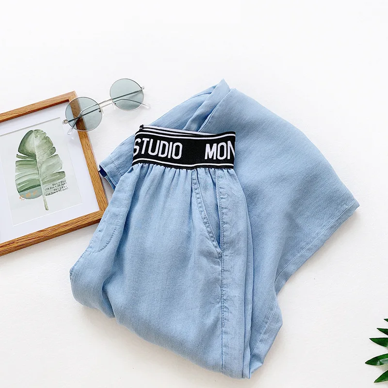 Wasteheart Summer Women Fashion Blue Long Loose Pants Wide Leg Pants High Waist Full Length Female Pants Casual Sweatpants Jeans Wasteheart Summer Women Fashion Blue Long Loose Pants Wide Leg Pants High Waist Full Length Female Pants Casual Sweatpants Jeans