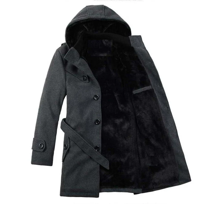 M-XXXL зима теплая Для мужчин куртка черный/серый с капюшоном красивый открытый Для мужчин Куртки и пальто зима! Chamarras para hombre