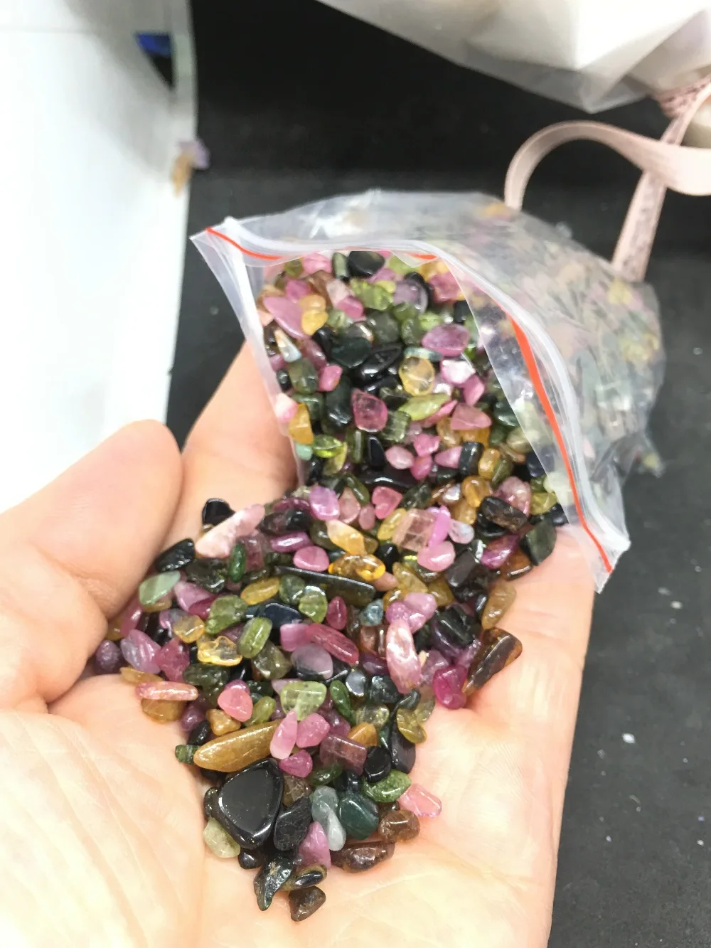 

210g Natural!Beautiful color tourmaline gravel