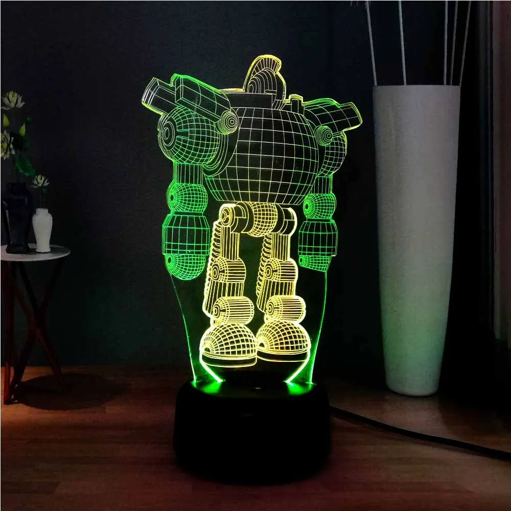 Novelty 3D Robot Lamp RGB USB Touch Mixed Dual Multicolor LED Night Light Holiday Lights Atmosphere Decor Child Toys Toy | Лампы и