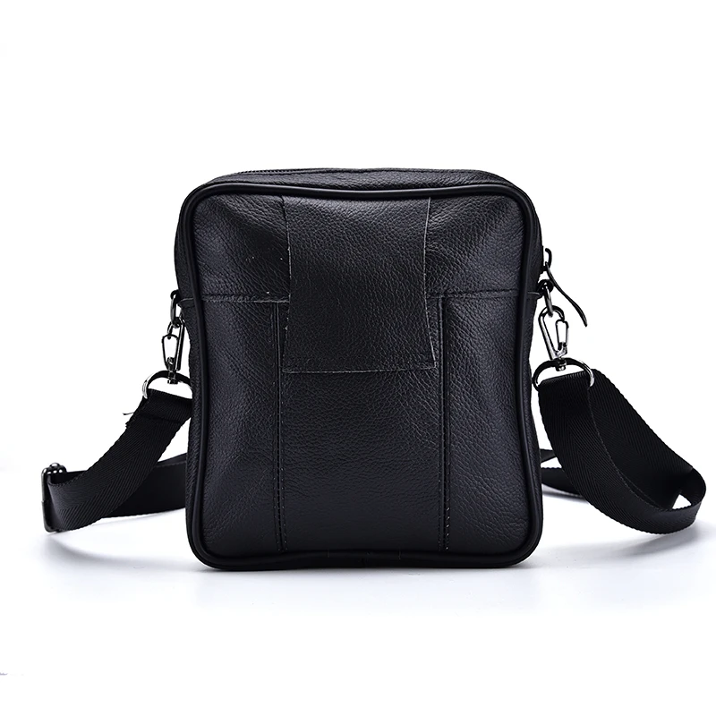 Портативная деловая Мужская сумка из коровьей кожи на одно плечо, короткий дизайн, мужские черные мини сумки через плечо из натуральной кожи