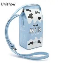 Unishow การพิมพ์ผลไม้นมผู้หญิงกระเป๋าสะพายกระเป๋าสตางค์กระเป๋าเล็ก pu หนังหญิง crossbody กระเป๋า(China)
