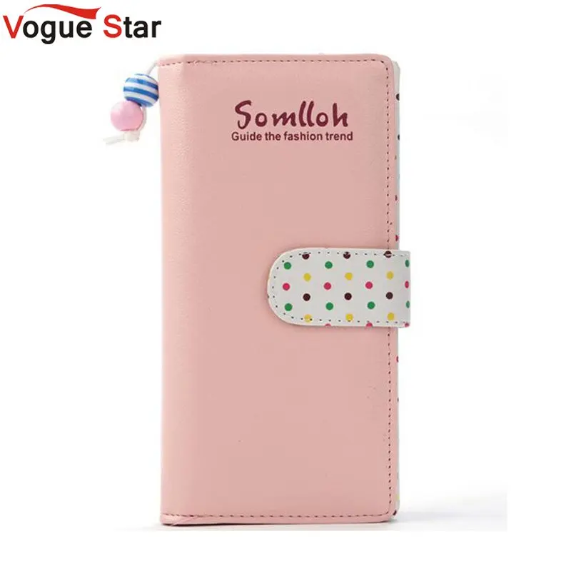 

Fashion Women Wallets Long wallet PU leather Candy Colors Zipper polka dot Small Wallet Coin Purse Cards Holder Money Bag LB241