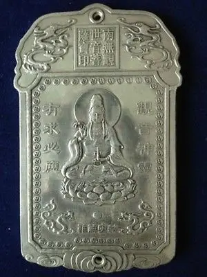 Old tibetan tibet silver guan kwan yin buddha dragon statue nepal thangka