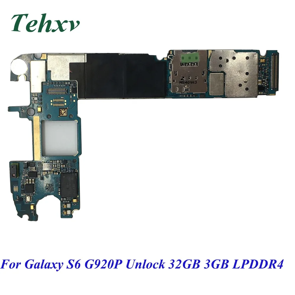 

Tehxv Factory Unlocked G920P Mainboard For Samsung Galaxy S6 G920P Motherboard With Android Clean IMEI 32GB Logic Board