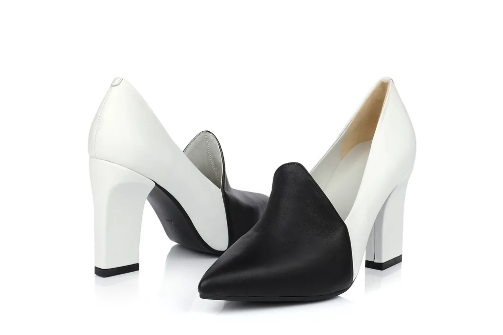 Smirnova/ г.; модная обувь черного цвета; женские туфли-лодочки с острым носком; женская обувь; обувь из натуральной кожи на высоком каблуке; Разноцветные туфли для выпускного бала