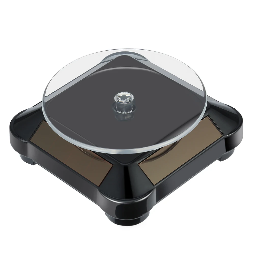 110*110*50 мм Солнечная Витрина автоматический вращающийся стенд 360 поворотный стол для ожерелья Браслет Часы Дисплей для дропшиппинг - Цвет: Black