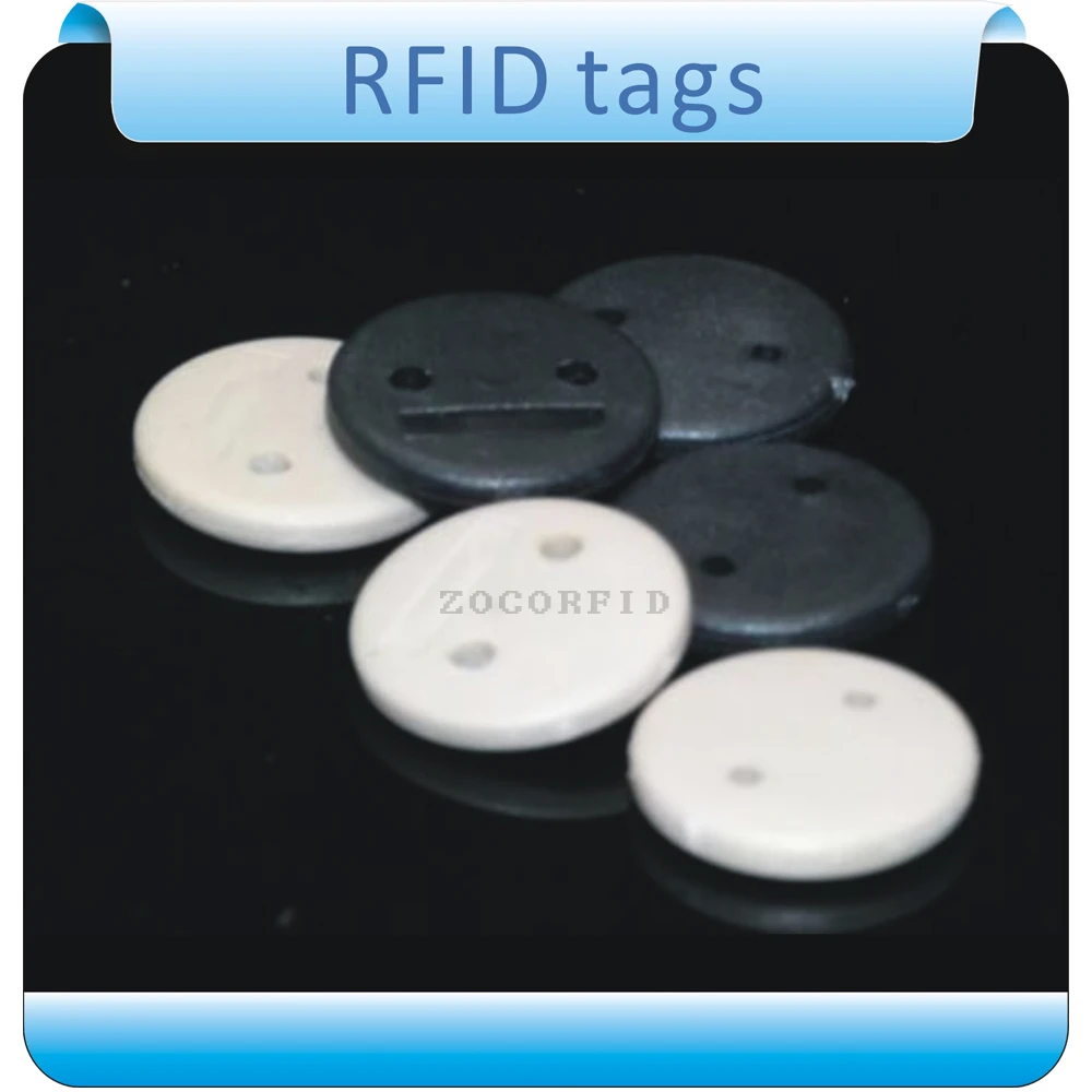 Бесплатная доставка 125 шт. кГц два отверстия T5557 RFID метки для стирки одежды рулон
