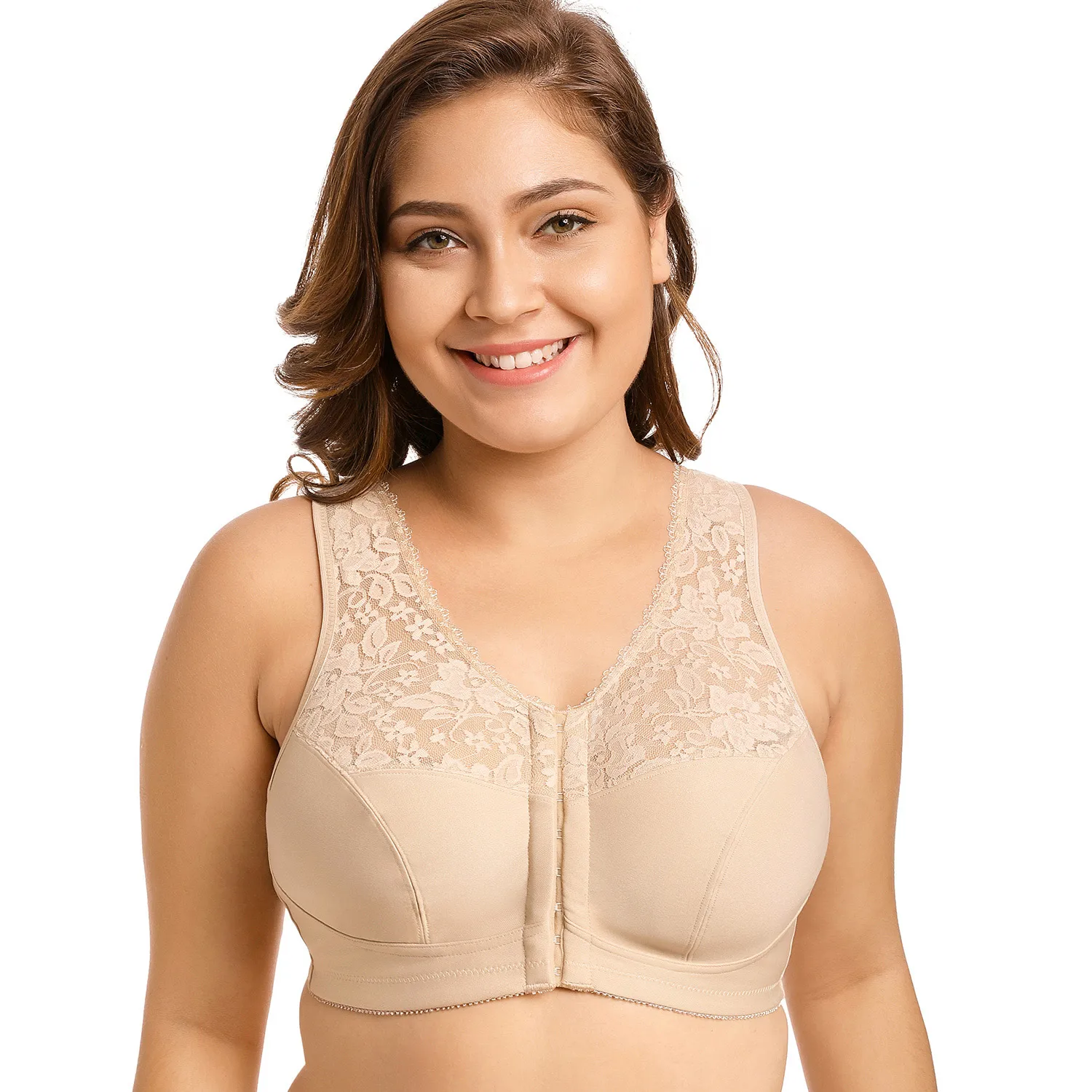 Miglior Delle donne Anteriore Chiusura Senza Fili Completa la Figura Del Merletto Del Racerback Più Il Formato Del Reggiseno