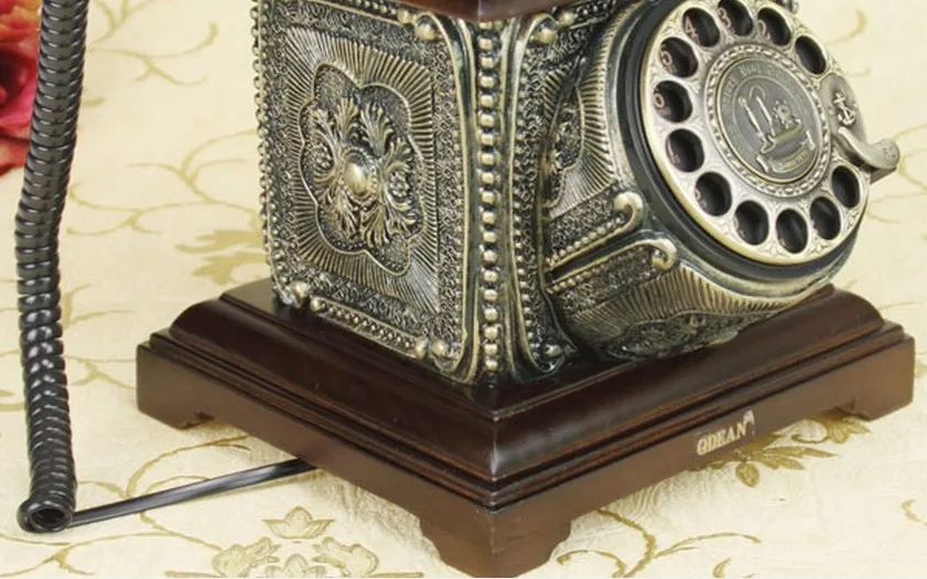 Европейский домашний телефон стационарный античный вращающийся номер телефона