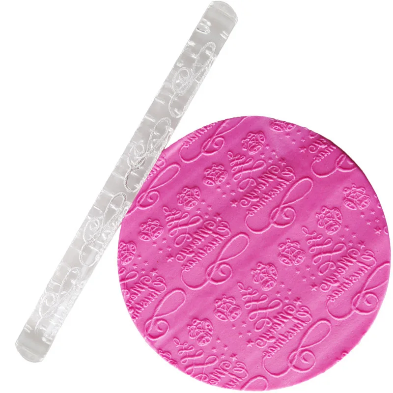 

Cake Fondant Embossed Rolling Pin Gum Embossing Sugar Cake Decor Crafts Tool Christmas Rolling TB Sale