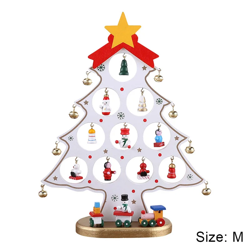  Fun DIY Wooden Christmas Trees Festival Party Xmas Tree Table Desk Decoration Children Christmas Gi