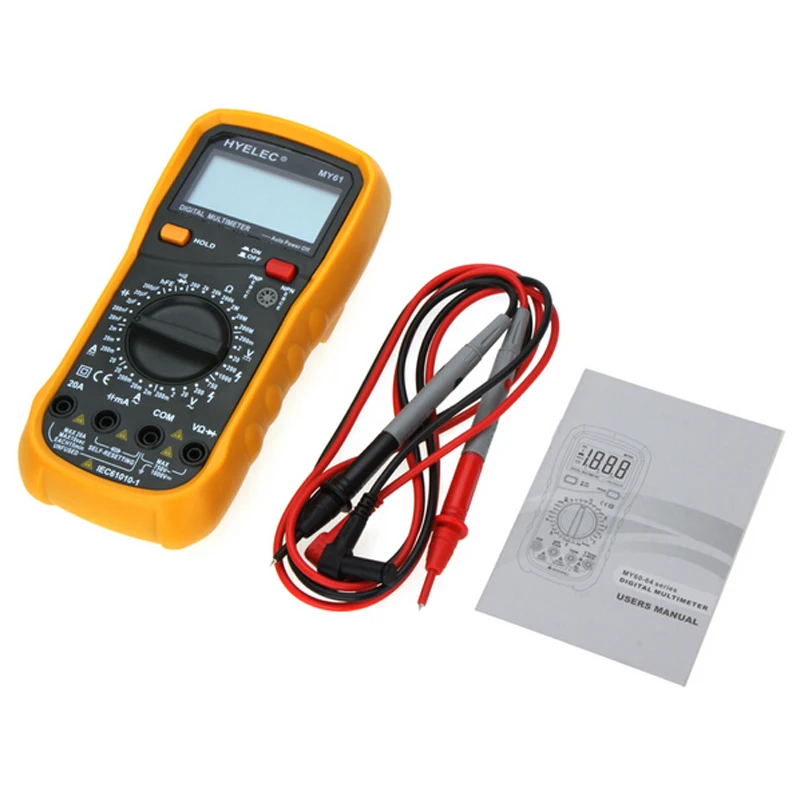 MY61 Digital Multimeter DMM w/ Capacitance & Transister Test Analog Multimetro LCR Meter Ammeter Multitester PEAKMETER digital multimeter w temperature capacitance frequency test lcr meter ammeter analog multitester