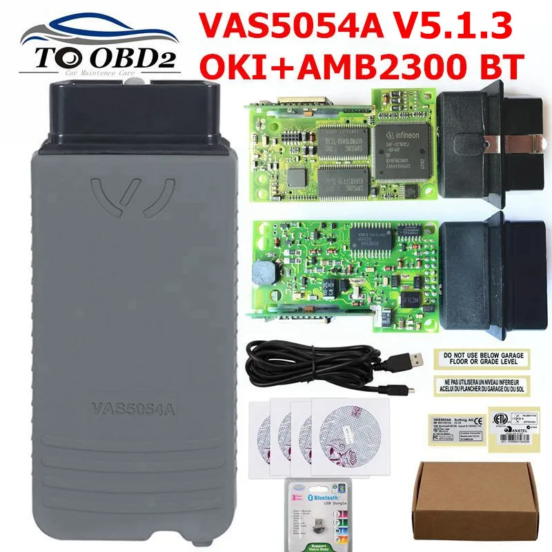 

V5.1.3 OKI Full Chip VAS5054a Bluetooth AMB2300 Professional Code Reader VAS 5054 With Buzzer VAS5054 Multi-Language VAS 5054A