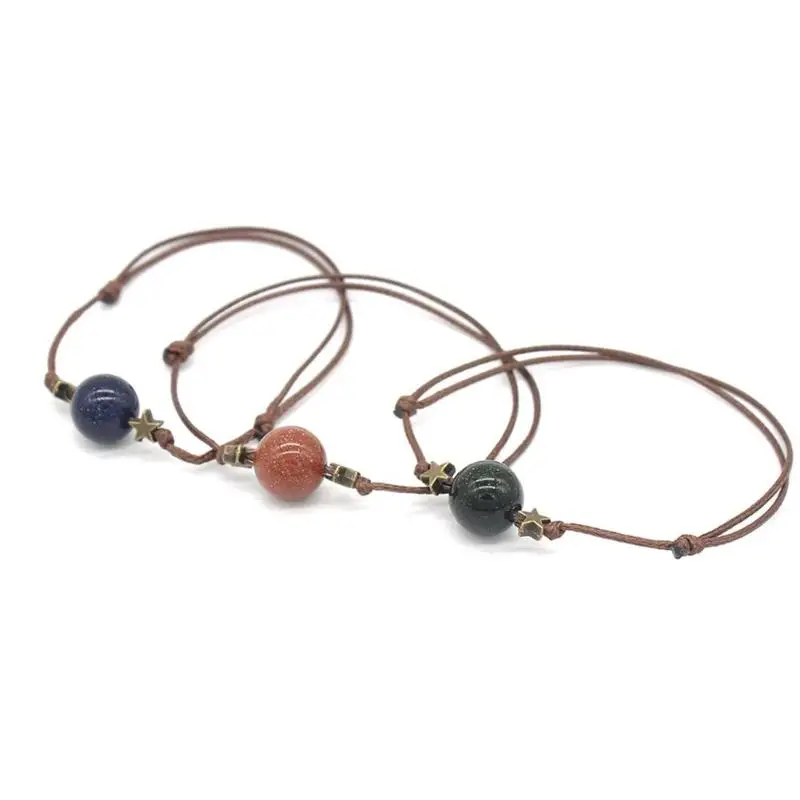 Handmade Natural Sand Stone Bead Bracelets & Bangles For Women and Men