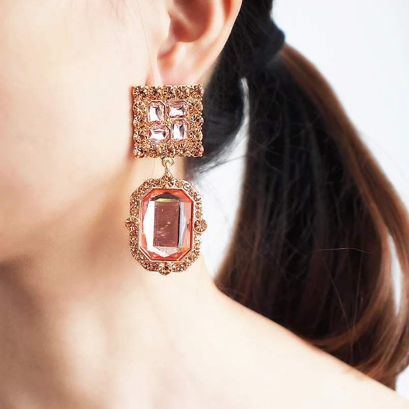

MANILAI Fashion Crystal Drop Earrings For Women Shining Statement Dangle Earrings Vintage Jewelry Wedding Party Girl Gifts 2019