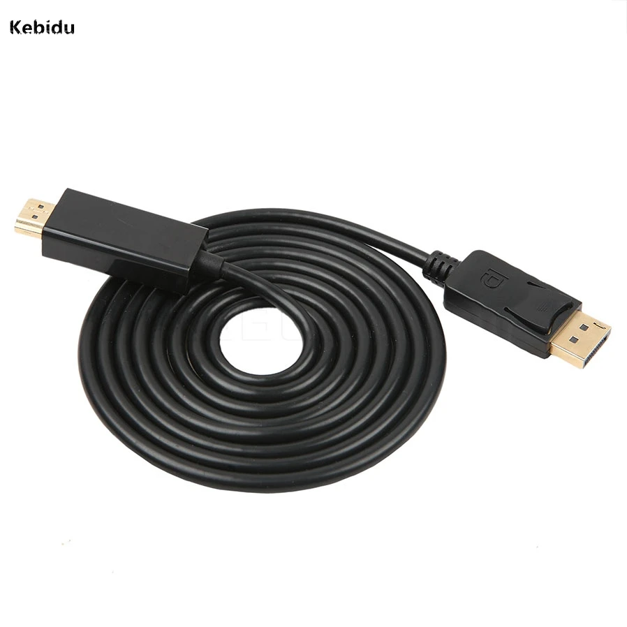 

kebidu 1.8M display port Displayport Male DP to HDMI Male Cable Adapter Converter OD 5.0 Video Cable for PC Laptop HD Projector