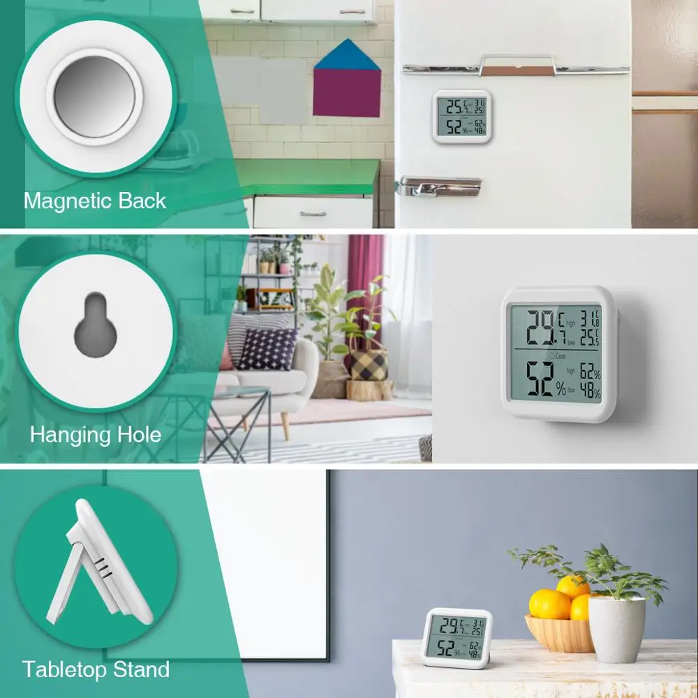 Beste ORIA Mini Digitale Hygrometer Thermometer Thermometer Temperatuur Vochtigheid Monitor Gauge Meter Thuis Kantoor Slaapkamer Keuken