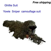 Лесной камуфляж Ghillie костюм трава Тип охотничья одежда, yowie Снайпер 3D бионная одежда костюм Добавить костюм большой размер для высоких людей