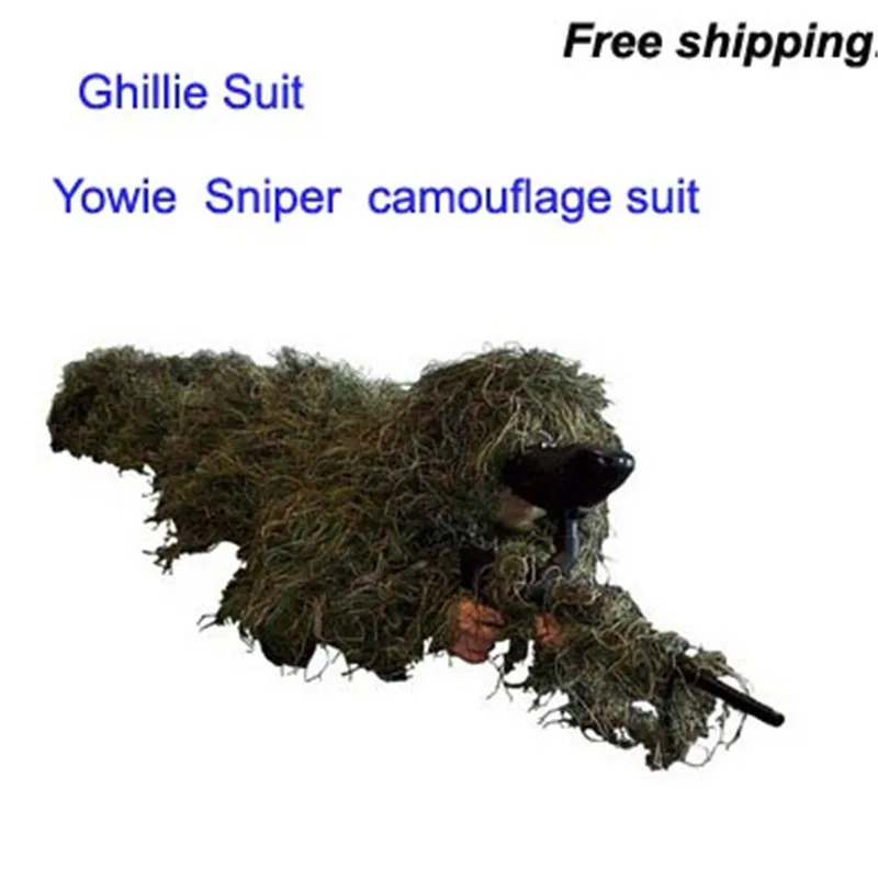 Костюм Лесной Камуфляж Ghillie охотничья одежда типа травы снайперская 3D