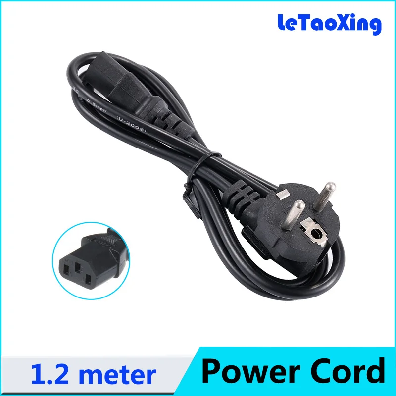 

1pcs AC Power Cord Cable Desktop Monitor Computer Universal 3 Prong EU Europe Cord 1.2M
