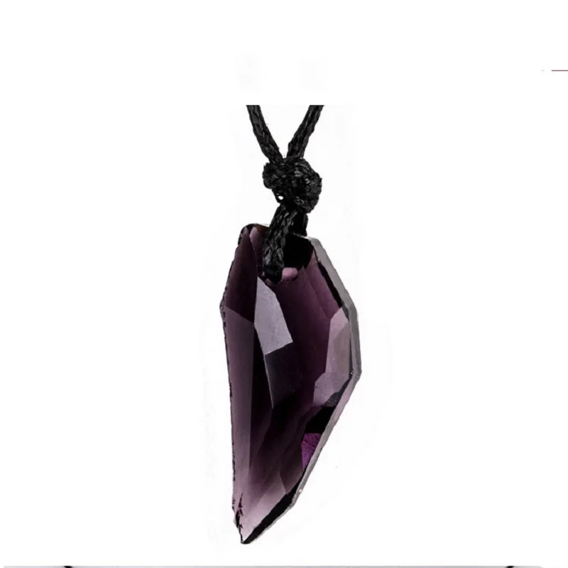 2019 New Austrian Crystal The Teeth of The Wolf Pendant Chains Long Leather Men Jewelry Necklace
