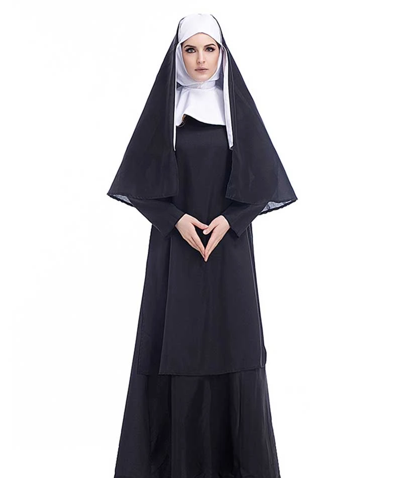 Adulto Disfraz de monja de talla grande para mujer Vestido de fantasía