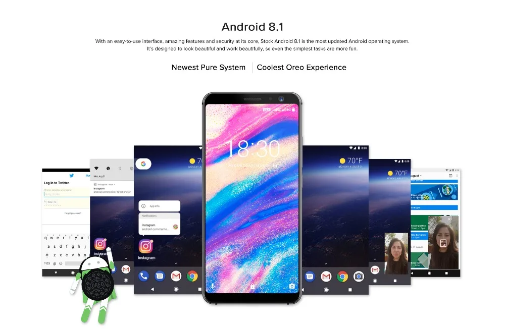 Глобальная версия UMIDIGI двойной 4 г пусть смартфон 5 дюймов 18:9 MTK6739 3 ГБ 16 3150 мАч Face ID