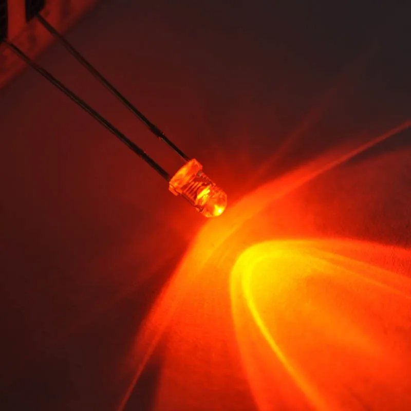 3mm orange led round with domed top transparent lens high brightness 2pins through hole(2)