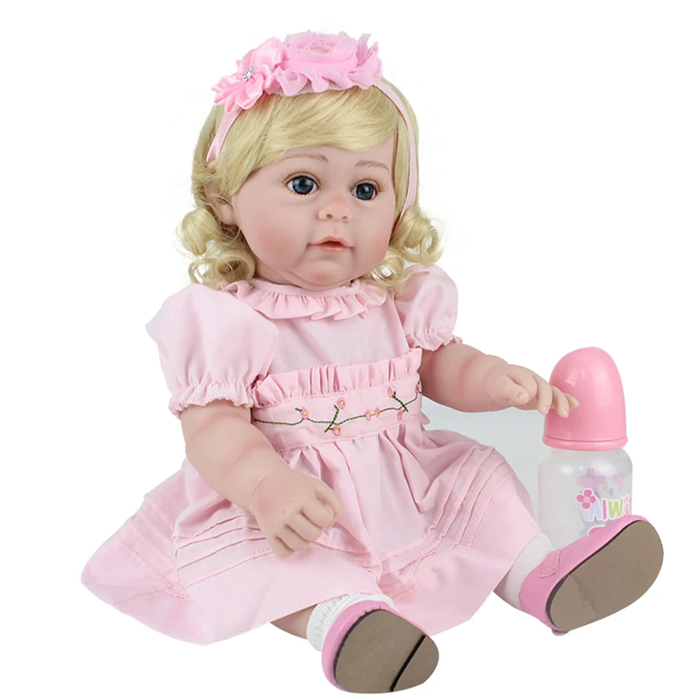 Bebe girl reborn 17 дюймов силиконовые куклы для всего тела модные детские подарок живой