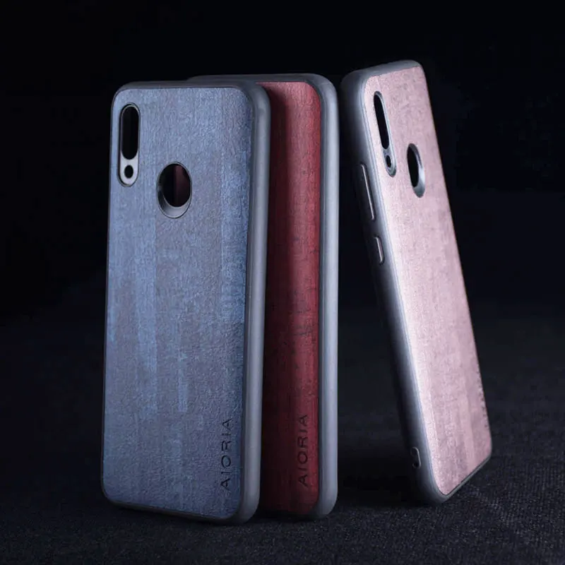 

Case for Huawei Honor 10 Lite view 10 8C 8X 8A Pro honor 10i funda wood pattern leather skin with silicone cover case coque capa