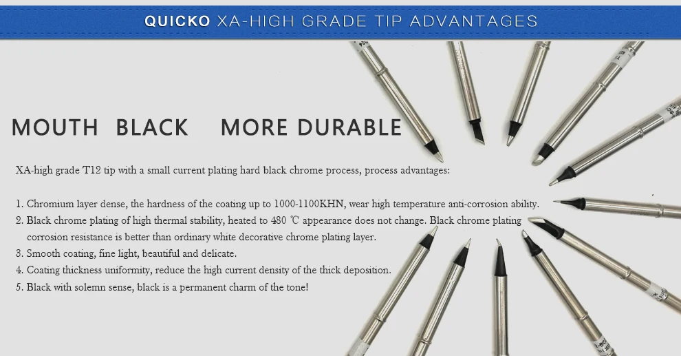 QUICKO высокое качество паяльников полноценно XA-T12-K ку ILS BC2 припой 7 s расплава олова сварочные инструменты для T12 ручная станция