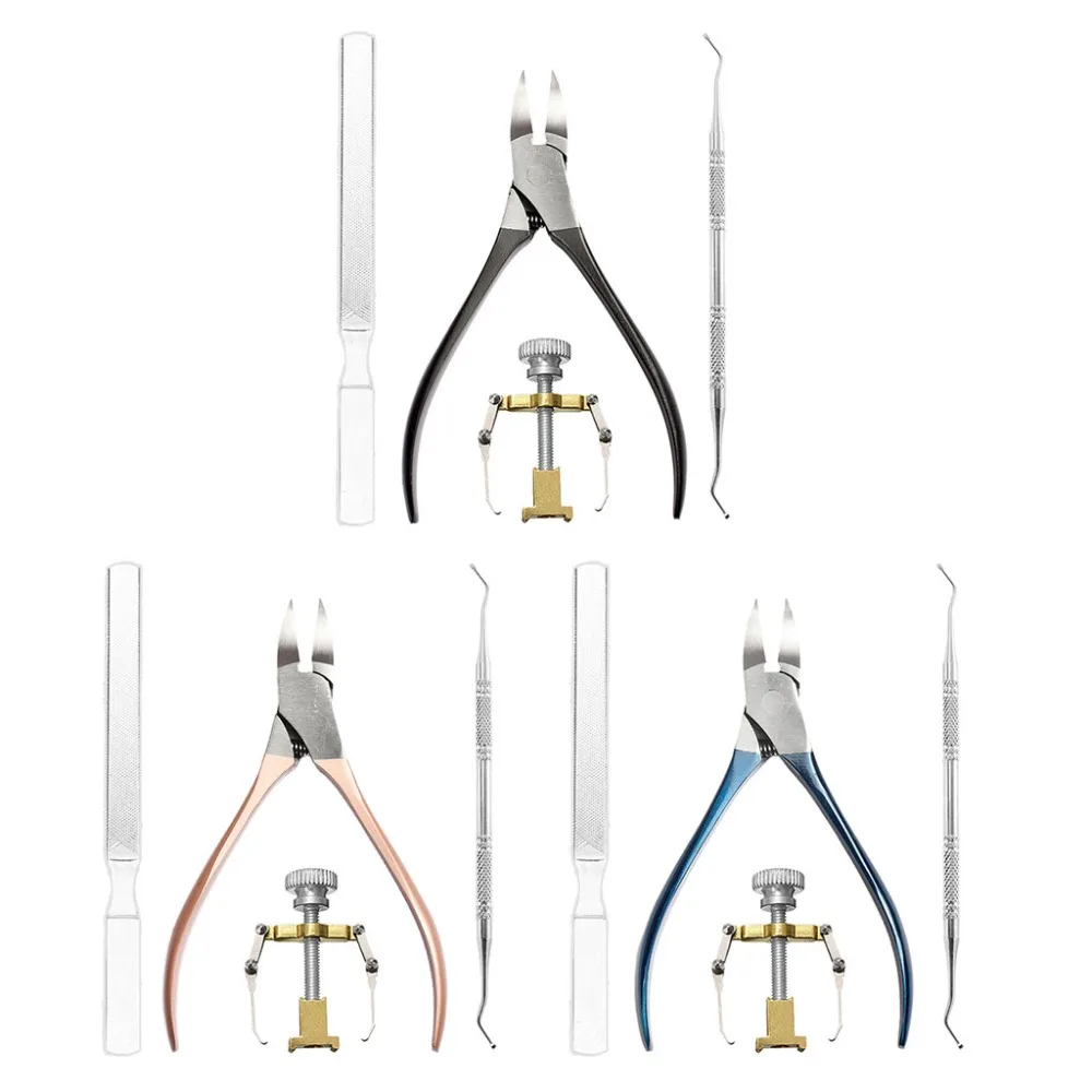 

Ergonomic 4Pcs/Set Ingrown Toe Nail Correction Tools Stainless Steel Manicure Clipper Pedicure Recover Fix