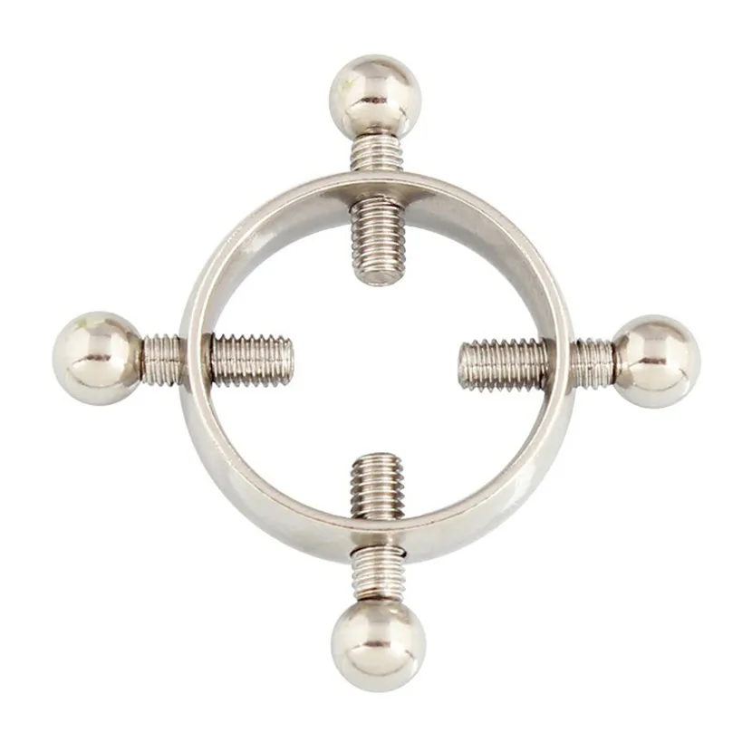 Fake pierced surgical stainless steel nipple rings jewelry clip on body