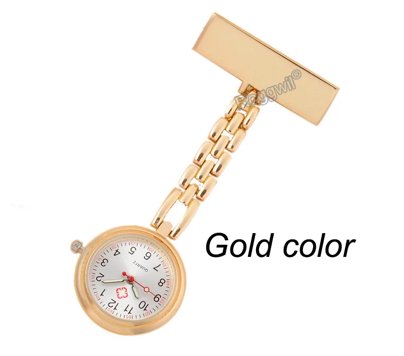 Персонализированные Индивидуальные Выгравированные с вашим именем нержавеющая сталь нагрудные булавки брошь высшего качества розовое золото Fob медсестры часы