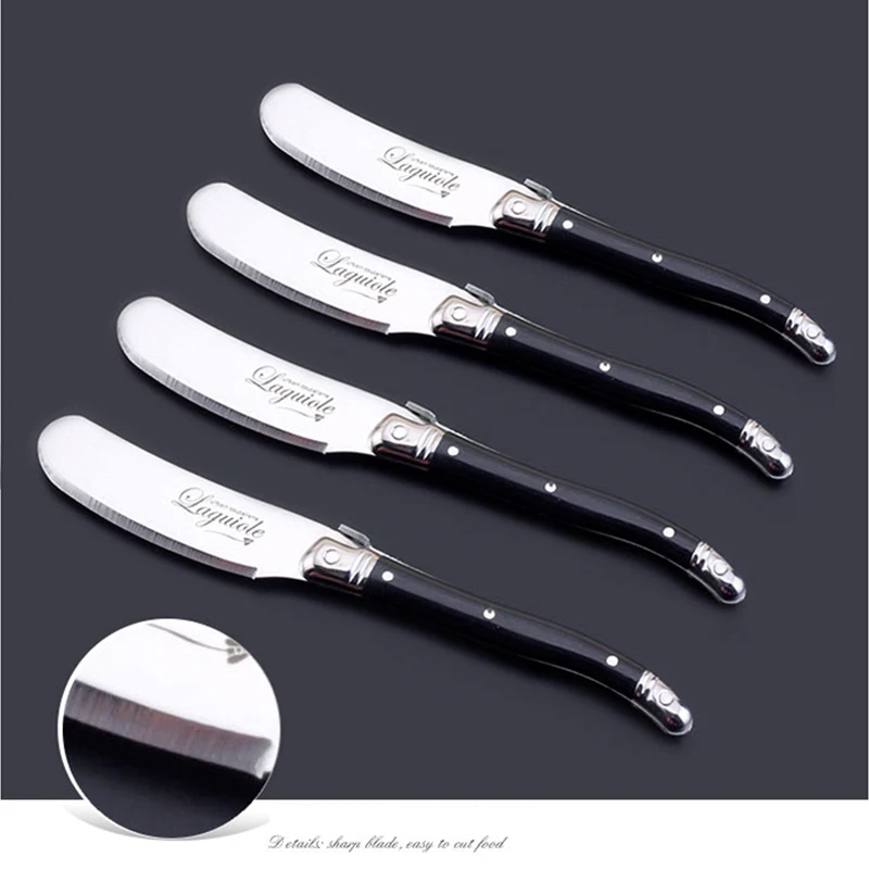 Buy 4 Piece Laguiole Butter Knife Spreaders Set Black