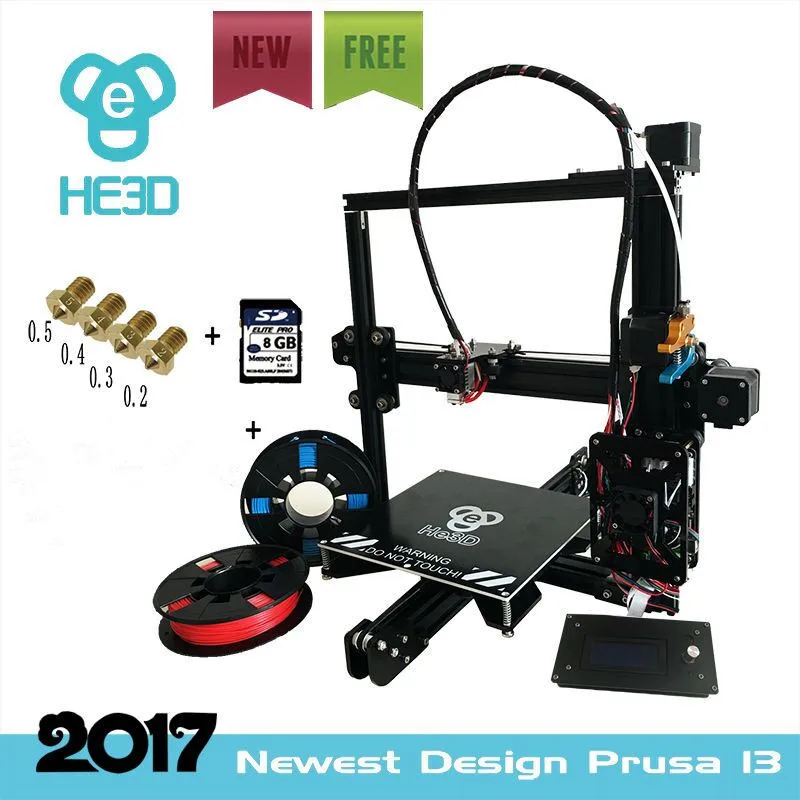 2017 the Newest design I3 Aluminium Extrusion 3D Printer kit printer 3d printing 2 Rolls Filament