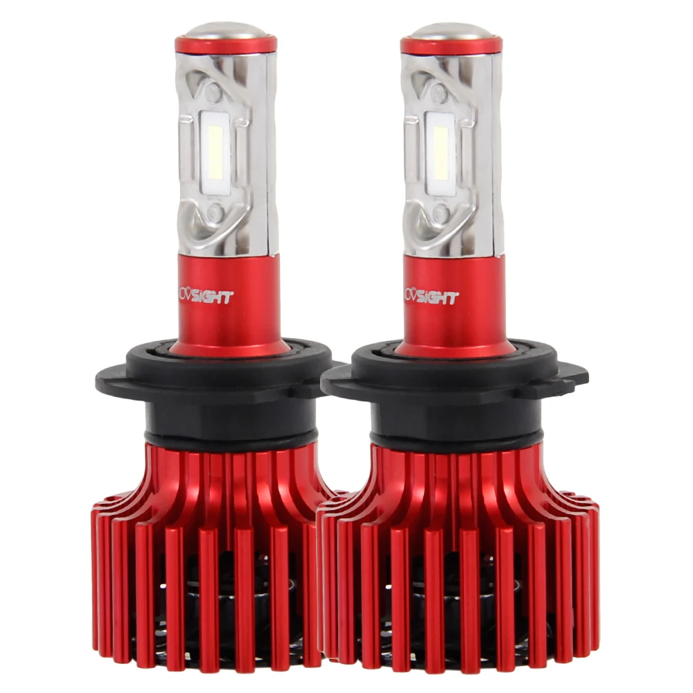 

1 Pair Car LED Headlight Bulbs H7 Cool White Lighting Hi-low Beam 60W 12V 6000K 10000LM IP68 Universal Auto Lights Bulb