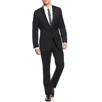 

Handsome New Arrival Groom Tuxedos Notch Lapel Best men Suit Black Groomsman Bridegroom Wedding Prom Suits (Jacket+Pants) G355