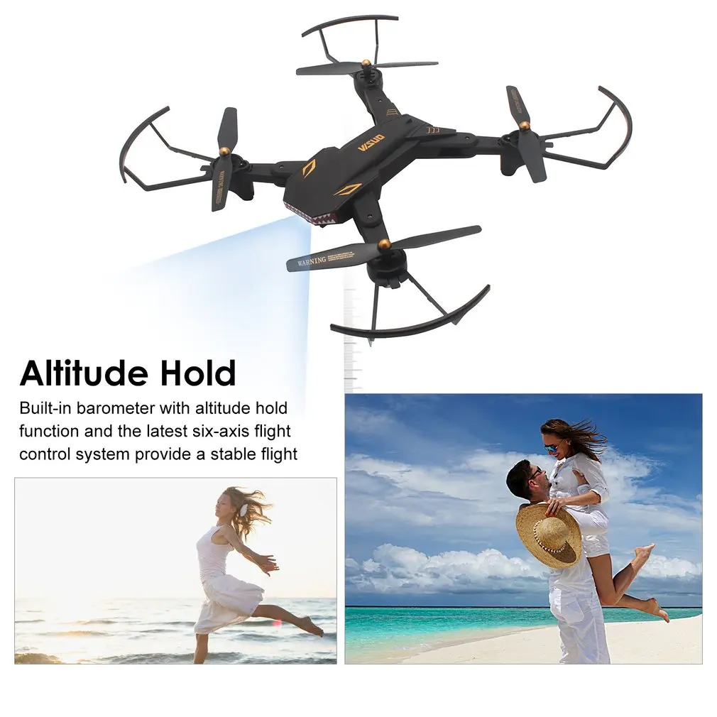 

RC Drone 2.4GHz Wifi FPV Selfie Camera Altitude Hold Foldable Headless Mode One Key Return 3D Flip Quadcopter Model RC Hobby Toy